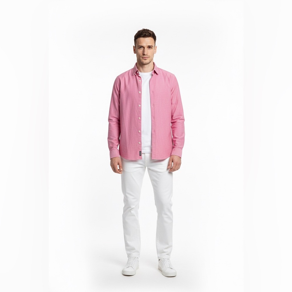 Express Men's Casual red  Button Down Shirt